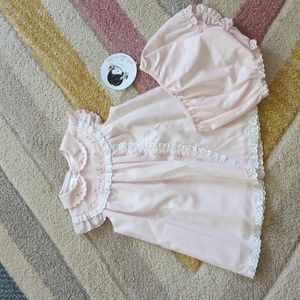 Sarah Louise Smocked Pink Floral Dress and bottoms Hand embroidered